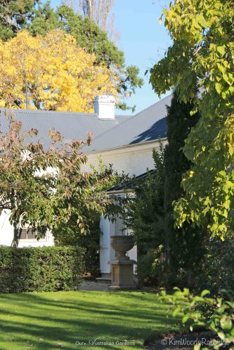 One of the home's five chimneys